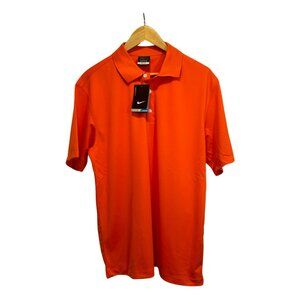 NWT Nike Golf Polo Shirt Size M Orange 1/4 Button Dri-Fit Short Sleeve